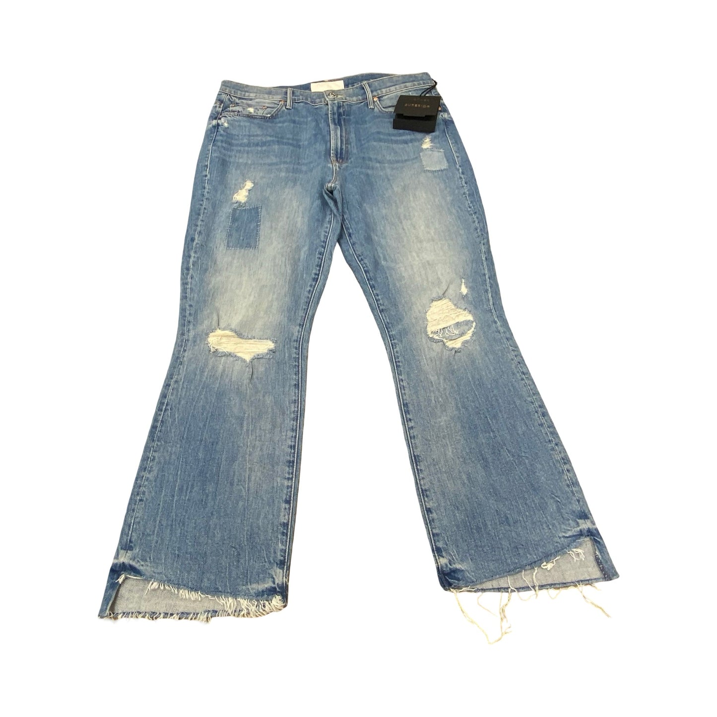 Jeans Cropped By Mother In Blue Denim, Size:18
