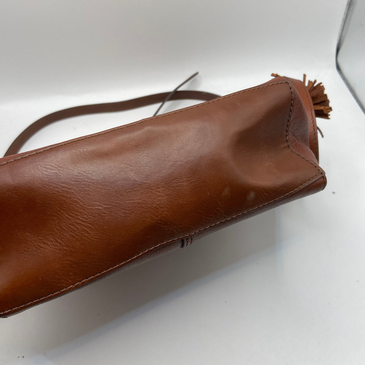 Crossbody Leather By Fossil, Size: Medium