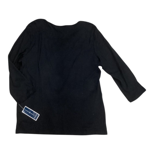 Top 3/4 Sleeve By Karen Scott In Black, Size:L