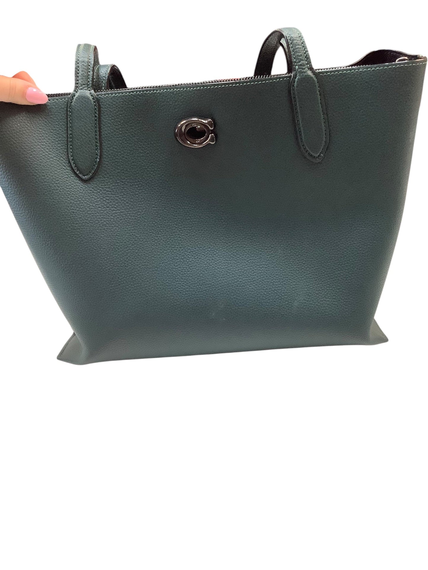 Handbag Designer By Coach In Green, Size:Large