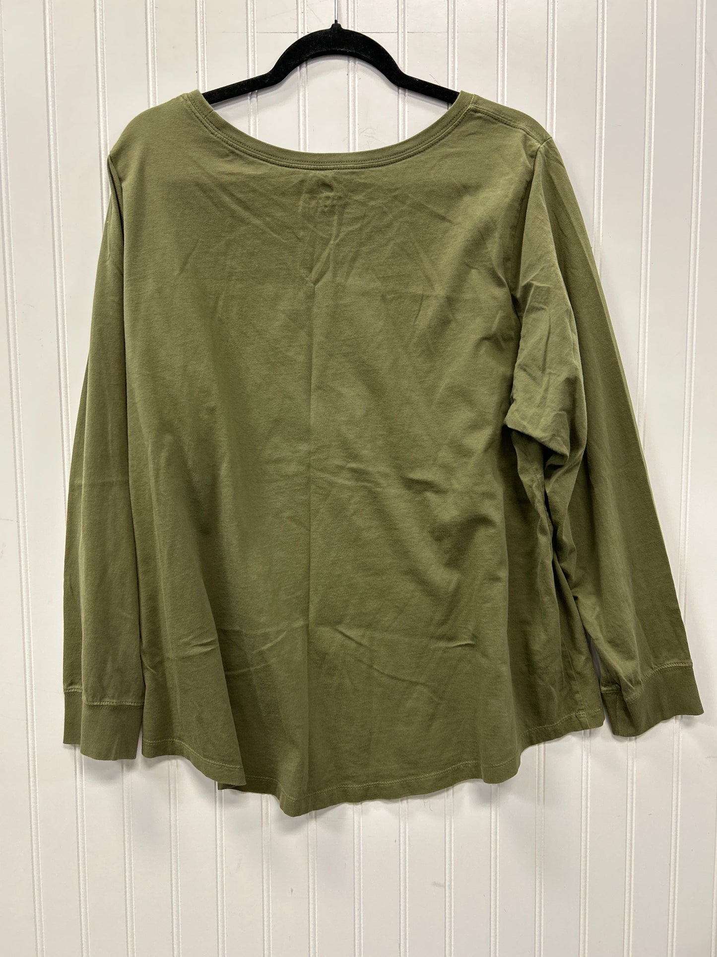 Athletic Top Ls Collar By Nike Apparel In Green, Size:2X