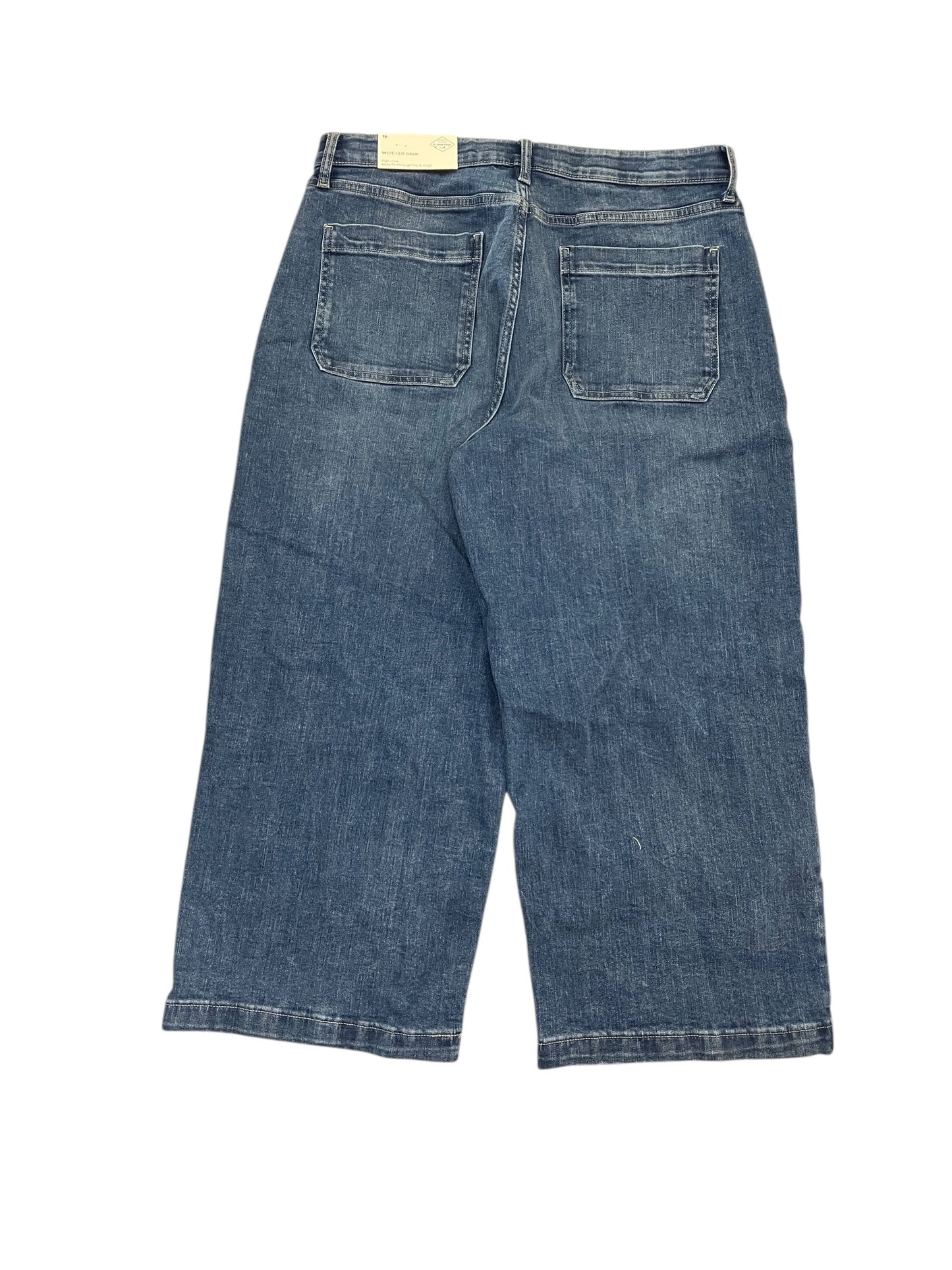 Jeans Wide Leg By St Johns Bay In Blue Denim, Size:16