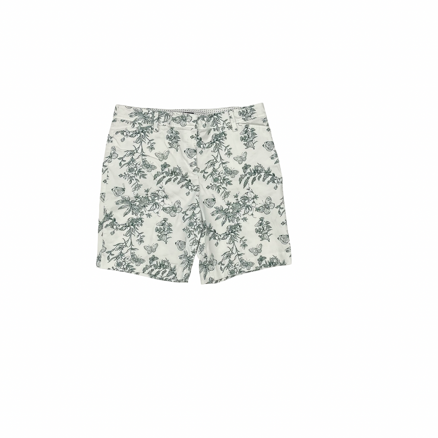 Shorts By Talbots In Green & White, Size:14