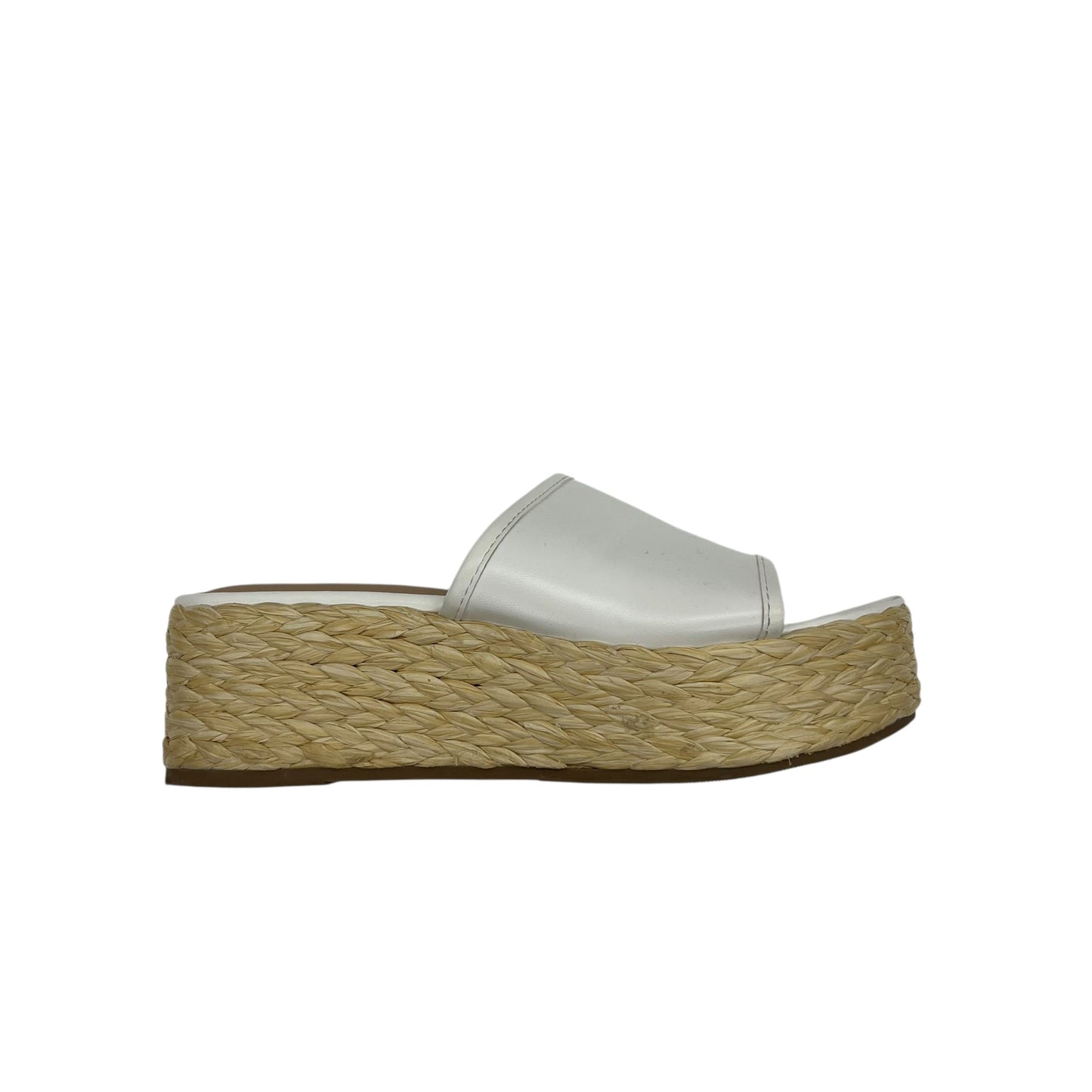 Sandals Heels Wedge By Time And Tru In Tan & White, Size:6