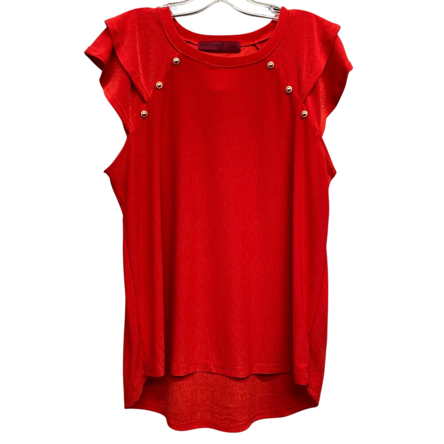 Top Sleeveless By Love Scarlett In Red, Size:L