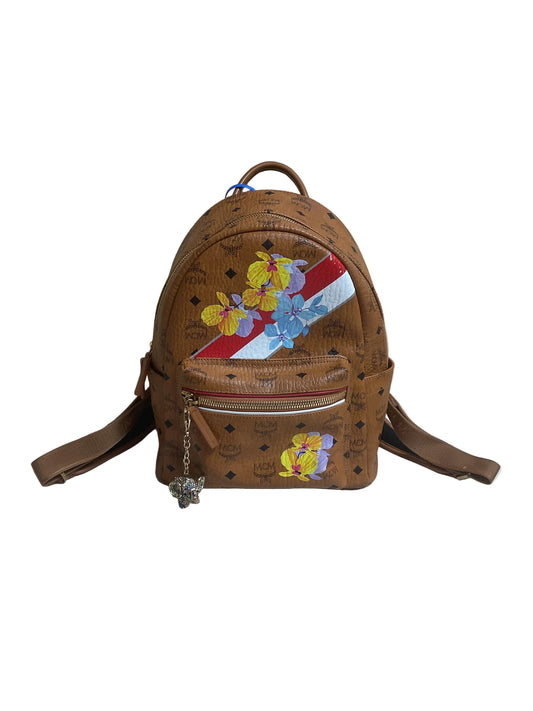 Backpack Luxury Designer By Mcm In Brown, Size:Medium