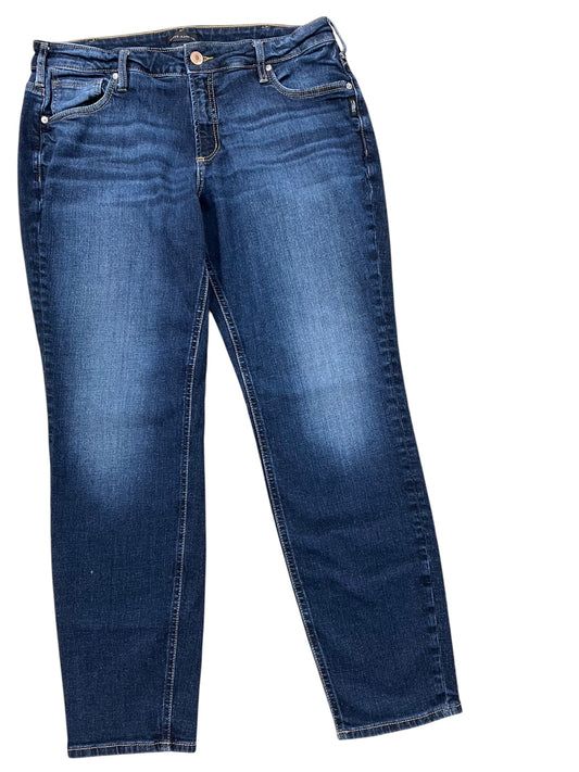 Jeans Boyfriend By Silver In Blue Denim, Size:14