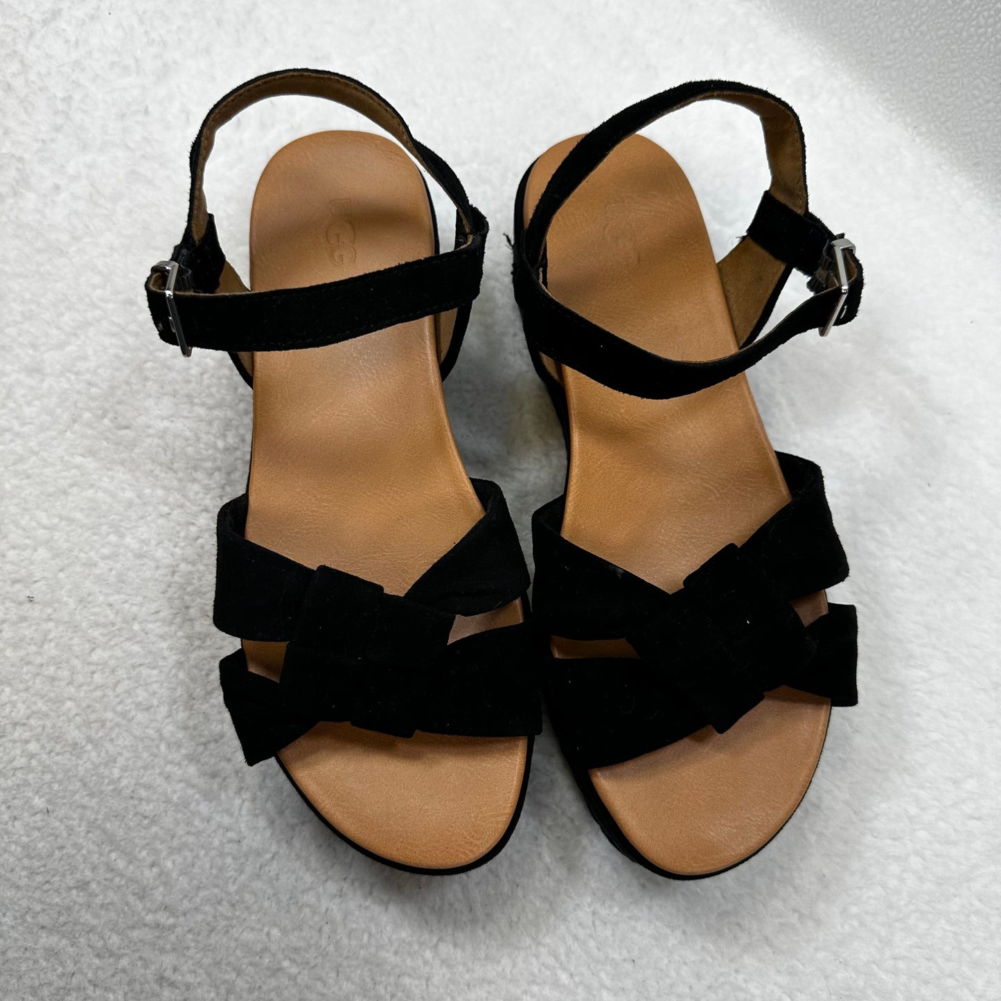 Black Sandals Heels Block Ugg, Size 9