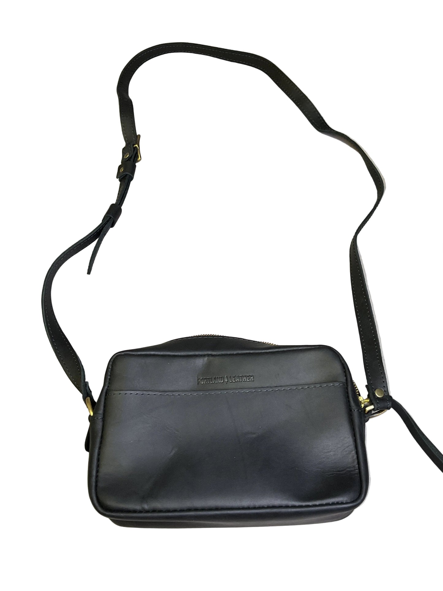 Crossbody Leather By Portland Leather In Black, Size:Medium