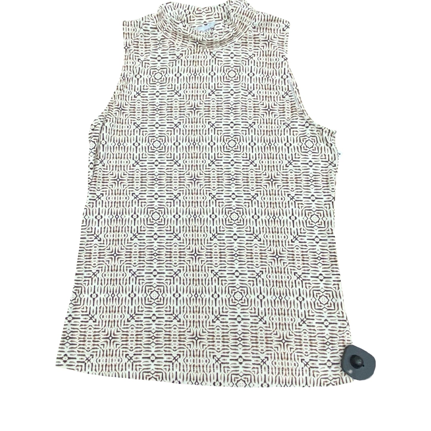 Top Sleeveless By Evereve In Brown & White, Size:S