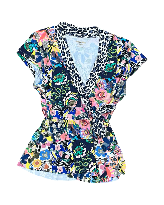 Top Ss Designer By Johnny Was In Floral Print, Size:Xl