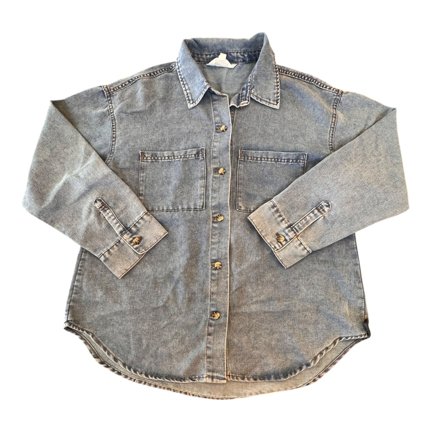 Blazer By CAVALINI In Blue Denim, Size:Xl