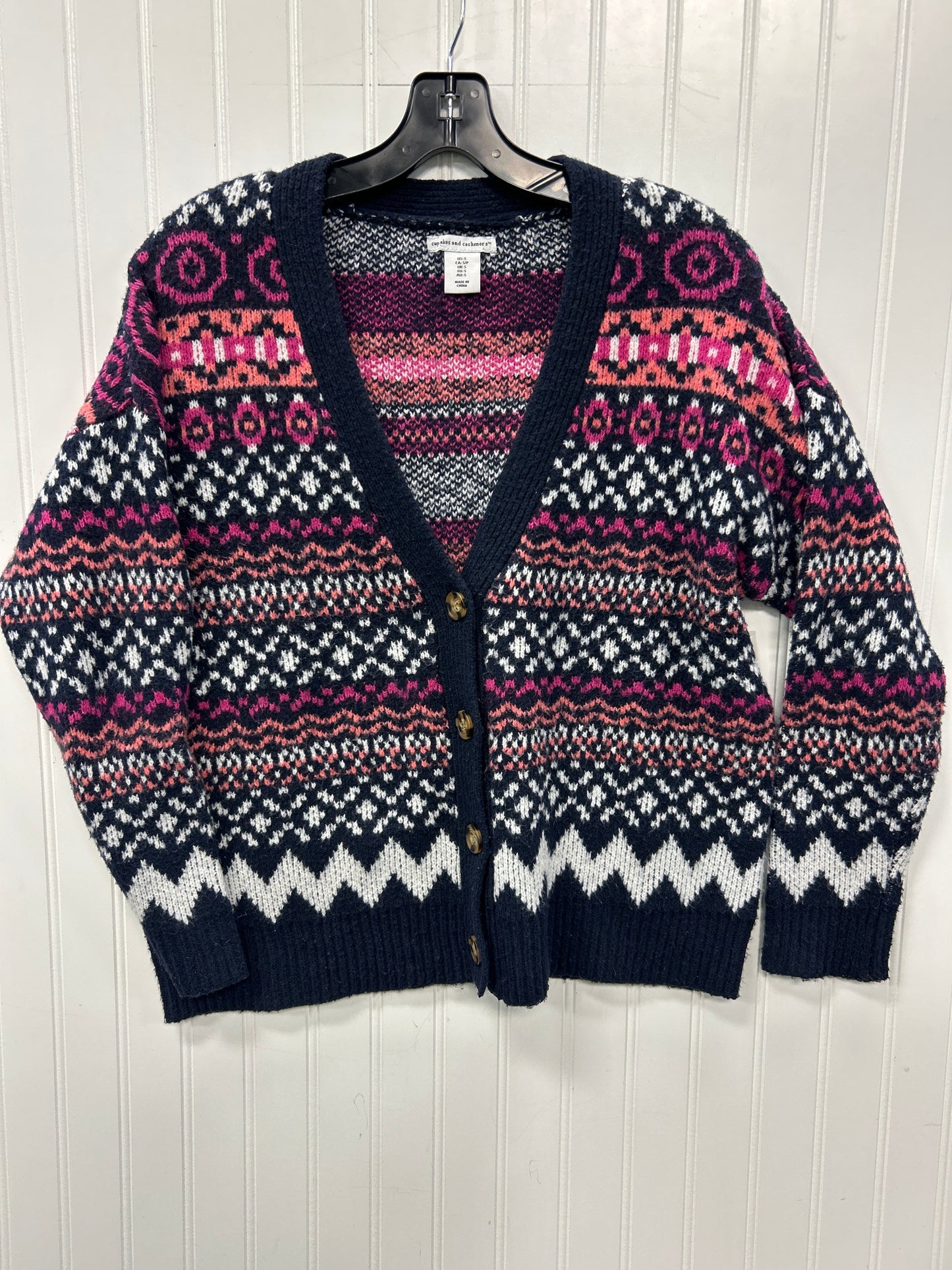 Sweater Cardigan By Cupcakes And Cashmere In Navy, Size:S