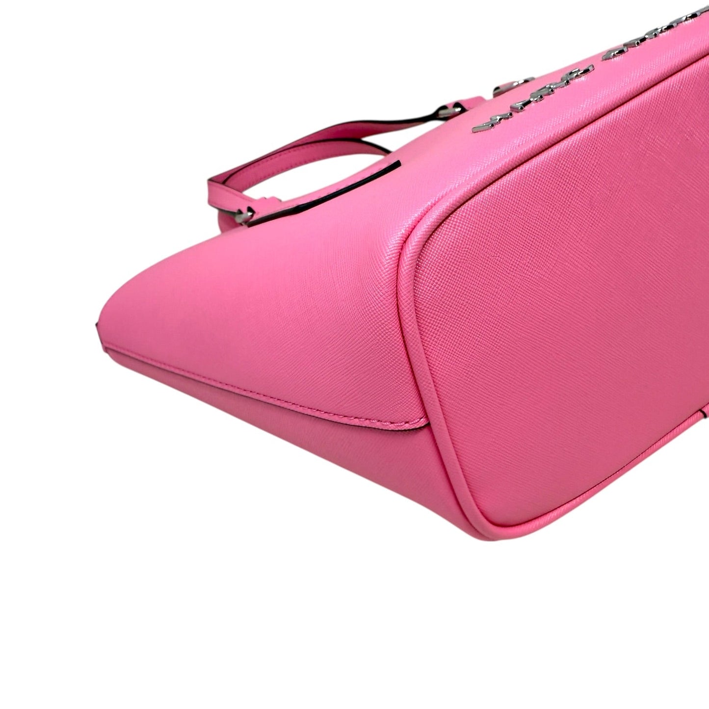 The Small Saffiano Leather Tote Bag In Candy Pink Luxury Designer By Marc Jacobs, Size: Small