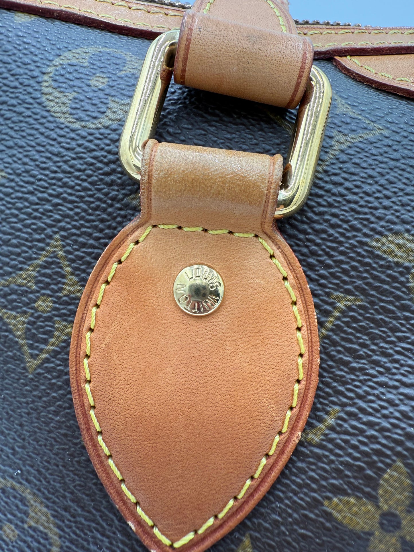 Handbag Luxury Designer By Louis Vuitton In Brown, Size:Medium