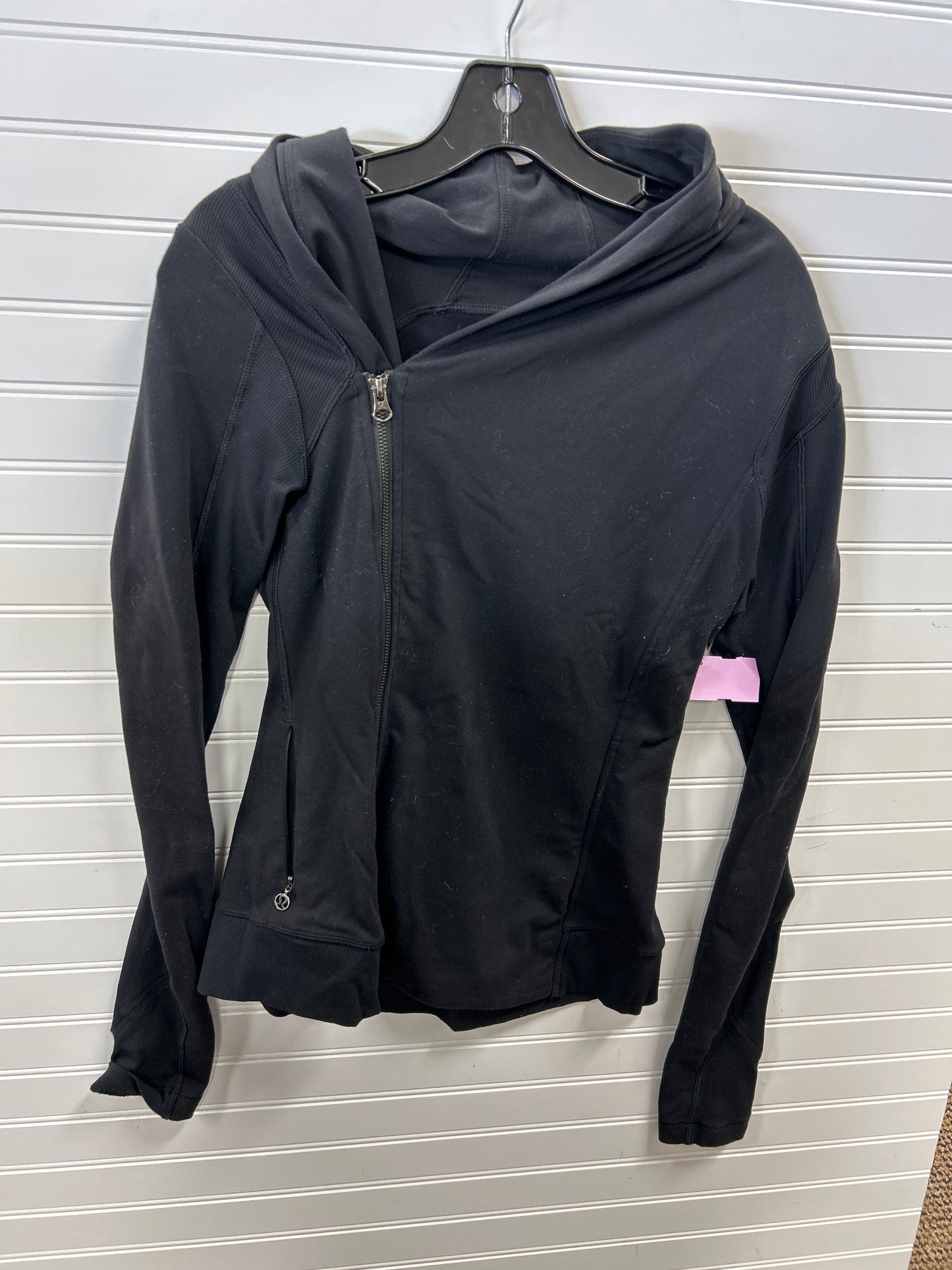 Athletic Jacket By Lululemon In Black, Size:8
