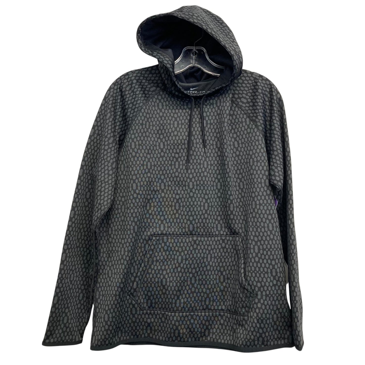 Athletic Sweatshirt Hoodie By Nike Apparel In Black & Grey, Size:L