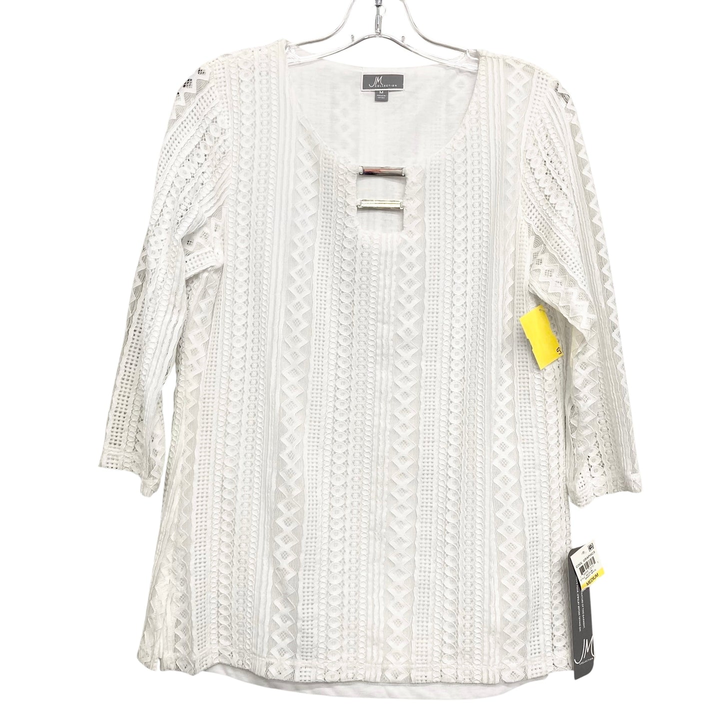 Top Ls By Jm Collections In White, Size:M