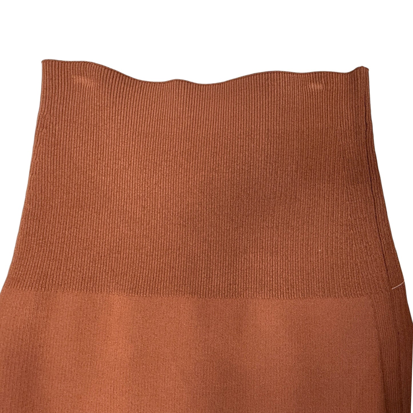 Fitted Stretch Knit Midi Skirt  By VB Body by Victoria, Beckham  In Brown, Size: S