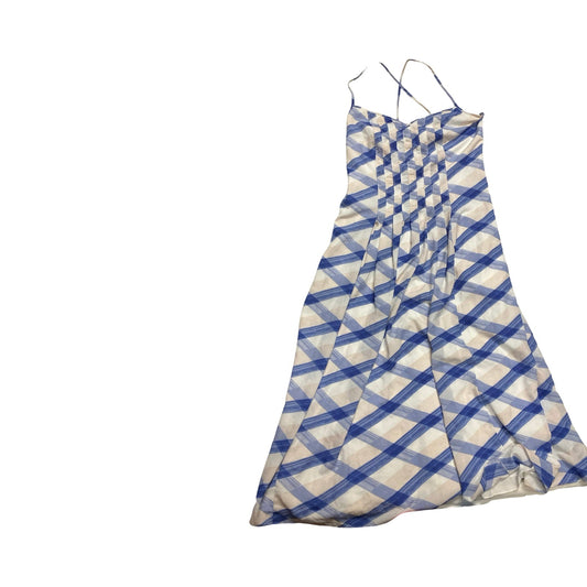 Dress Party Long By Banana Republic In Blue & White, Size:12