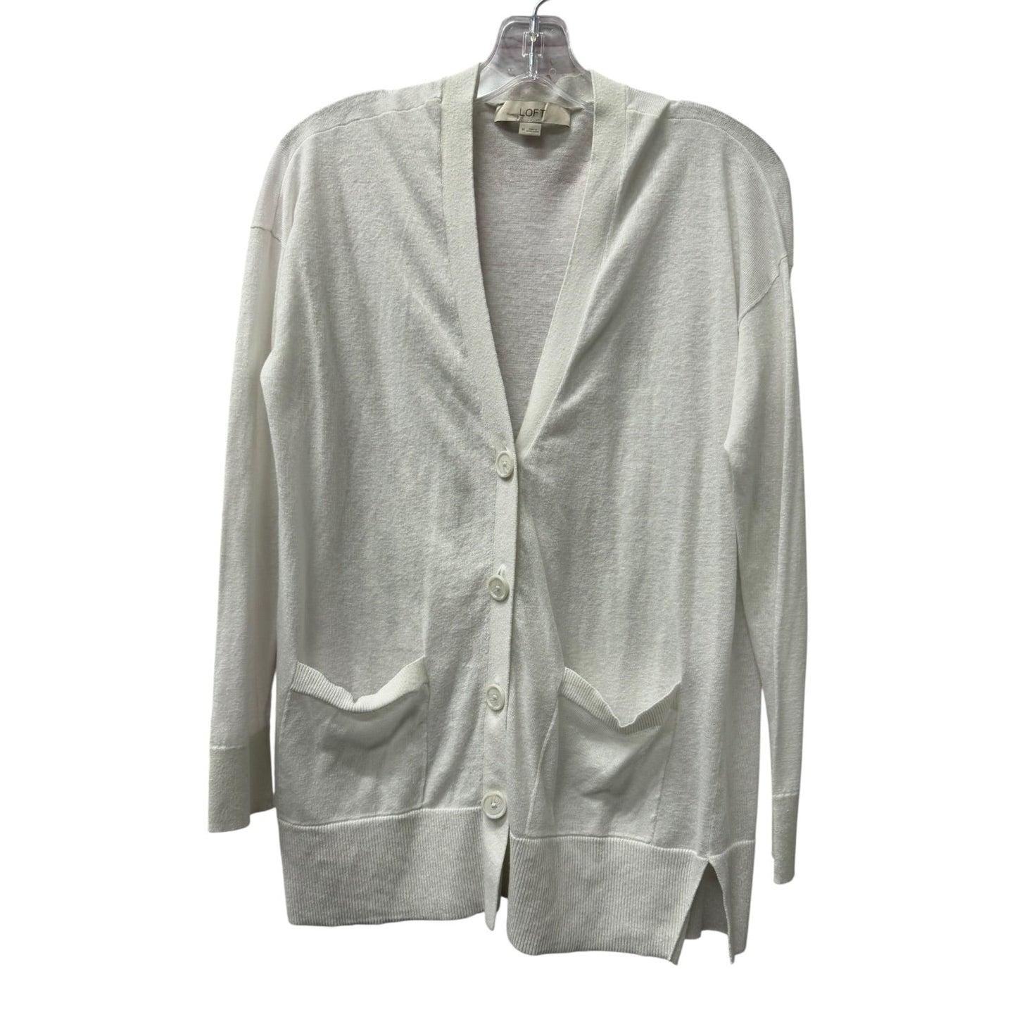 Cardigan By Loft In White, Size:M