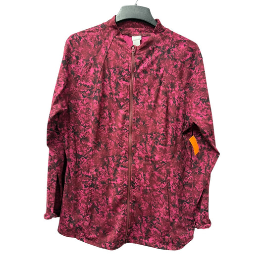 Athletic Jacket By Chicos In Black & Pink, Size:Xl