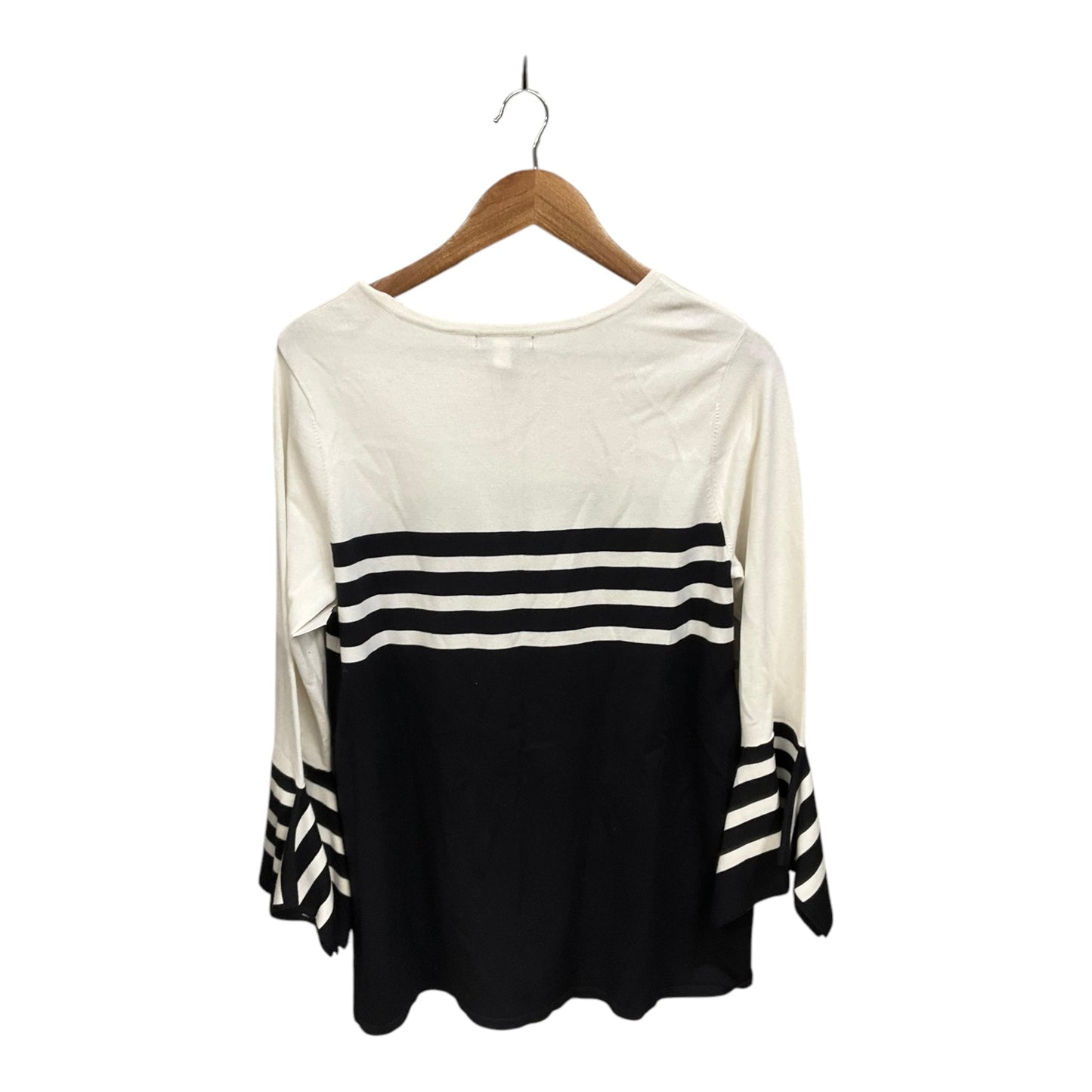 Top 3/4 Sleeve By Alfani In Black & White, Size:L