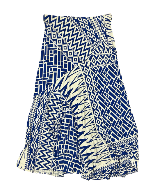 Skirt Maxi By Chicos In Blue & White, Size:L