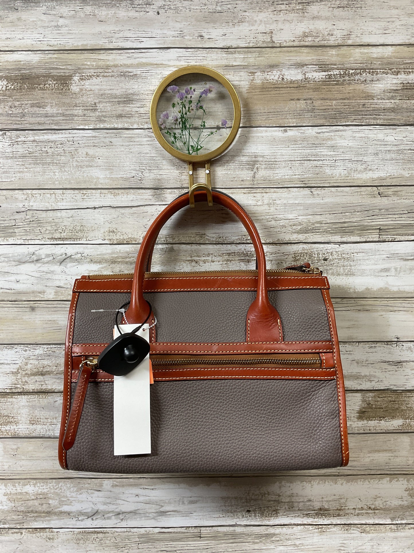 Handbag Designer By Dooney And Bourke In Grey (no long strap), Size:Small