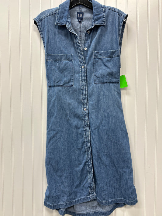 Dress Casual Midi By Gap In Blue Denim, Size:S