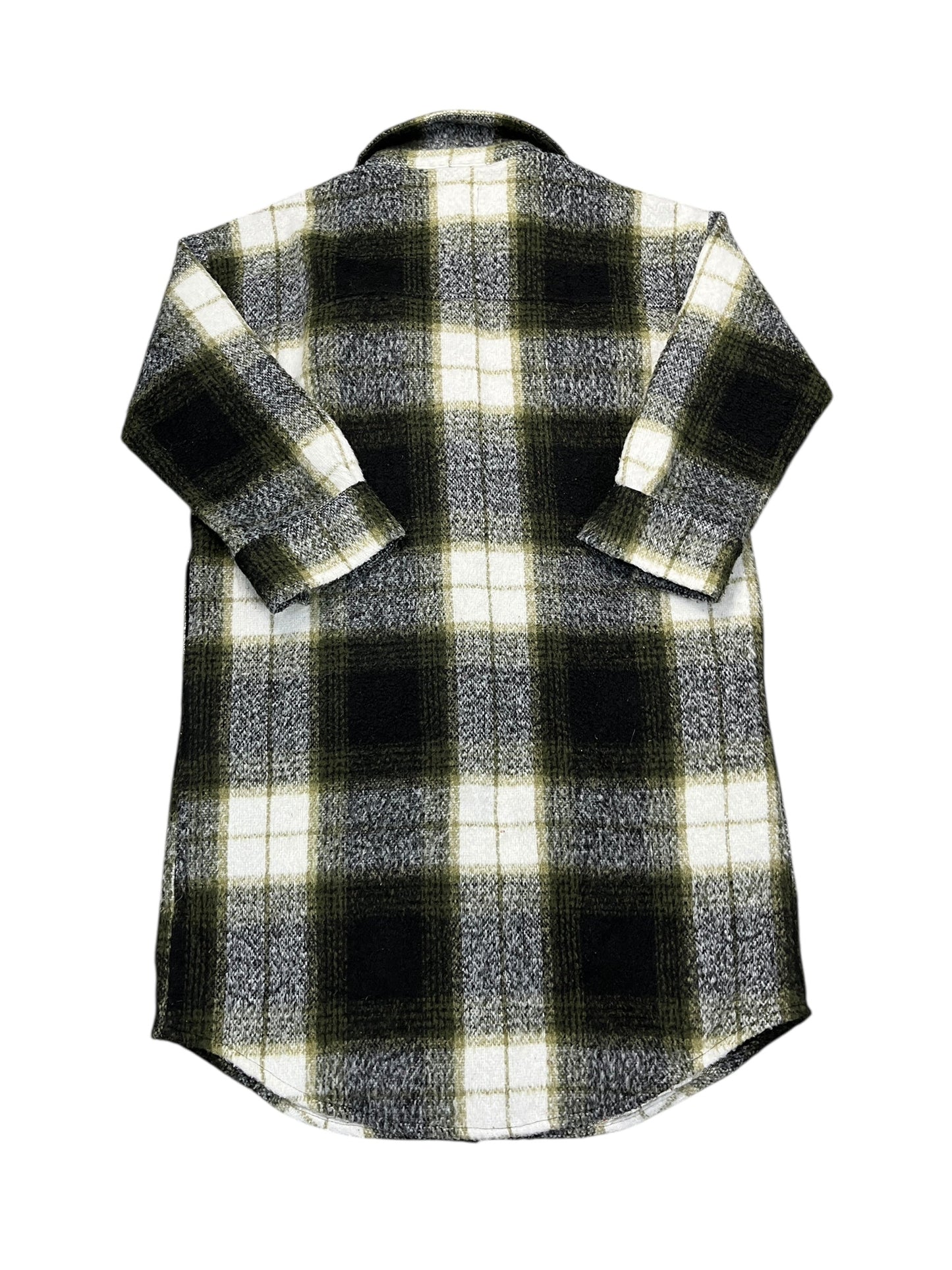 Jacket Shirt By Steve Madden In Plaid Pattern, Size:M