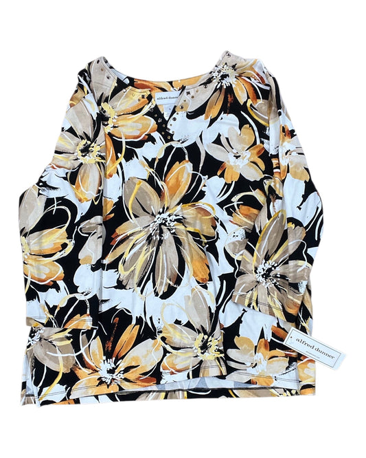 Top 3/4 Sleeve By Alfred Angelo In Black & Yellow, Size:Xl
