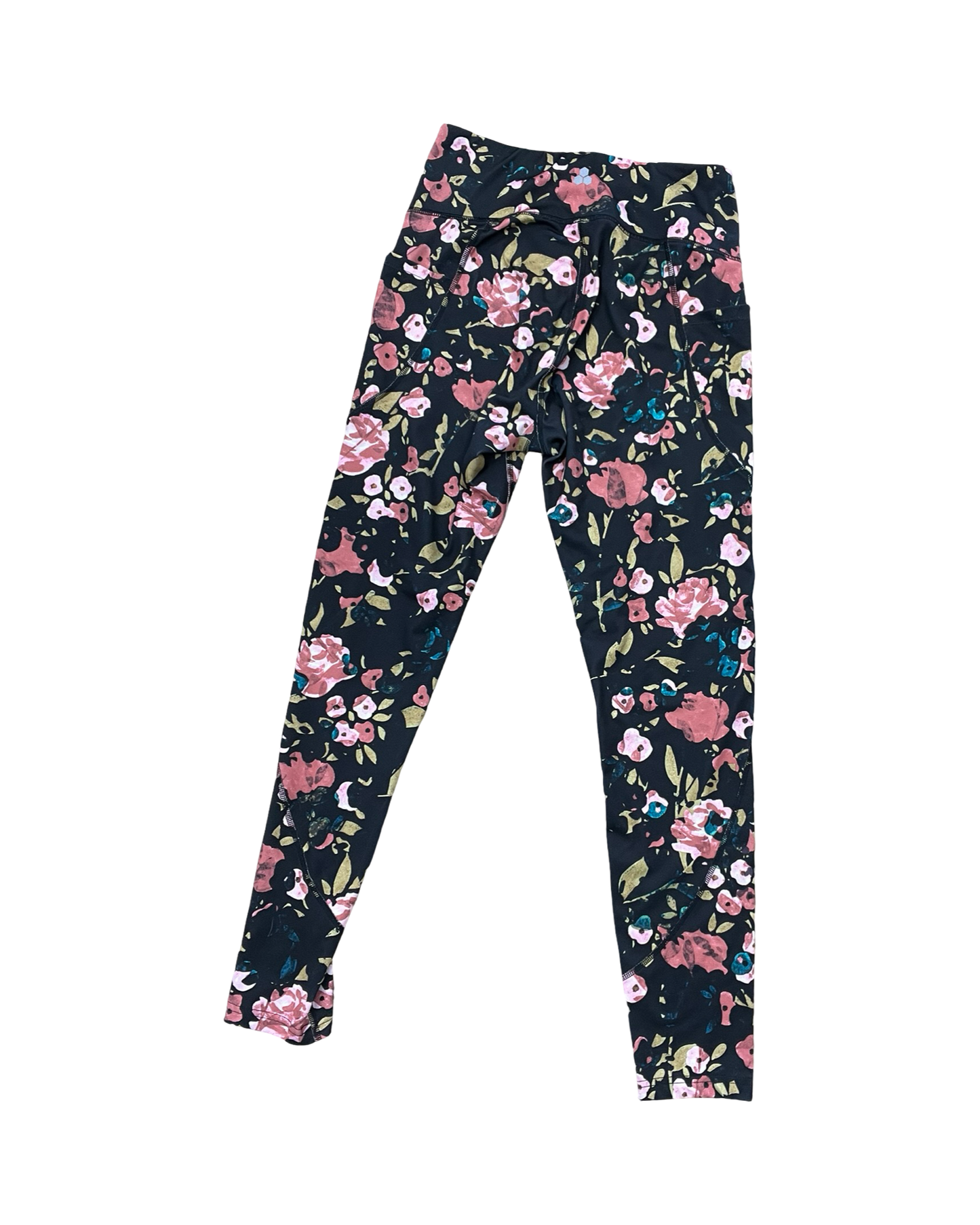Athletic Leggings By Tek Gear In Floral Print, Size:M