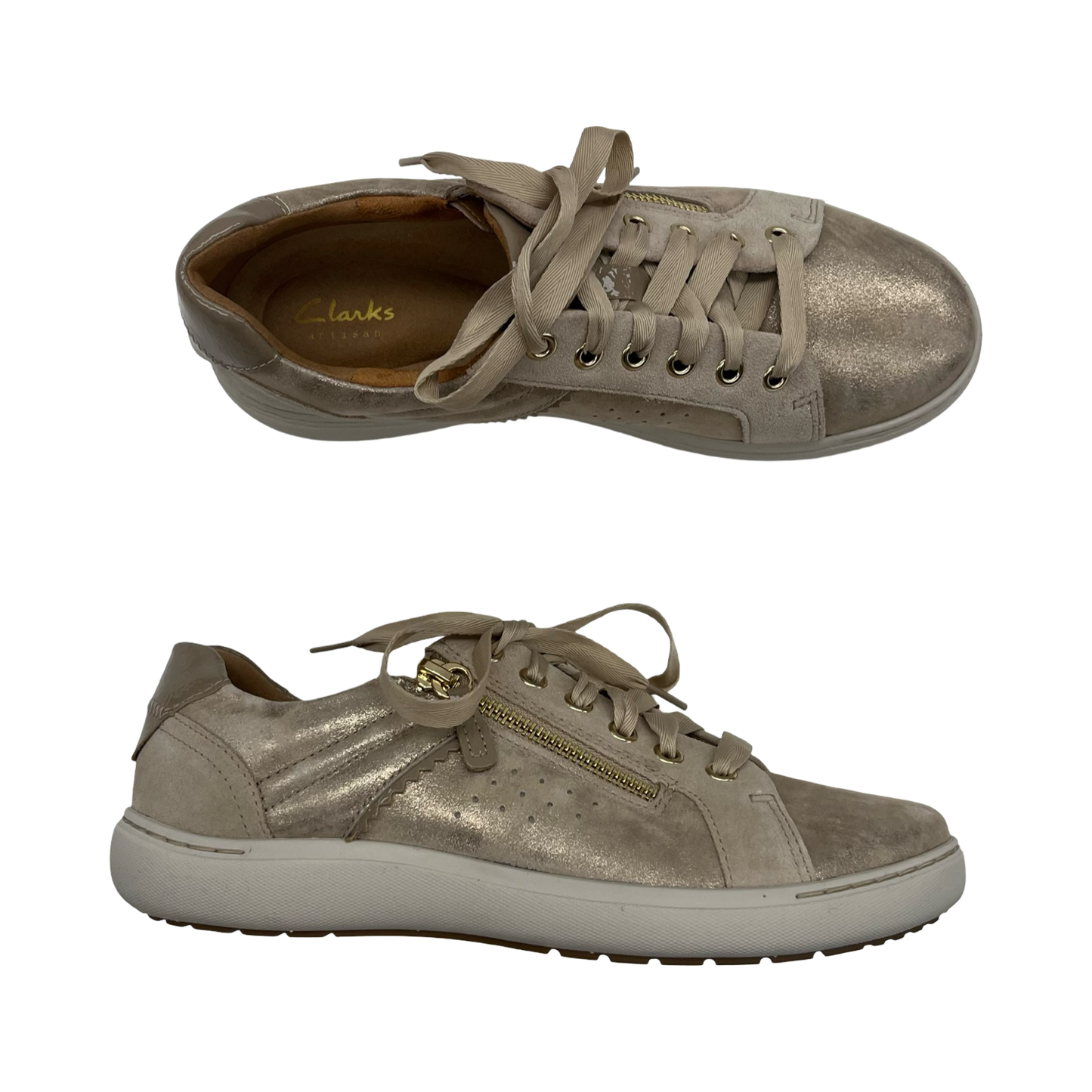 Shoes Sneakers By Clarks In Tan, Size:8