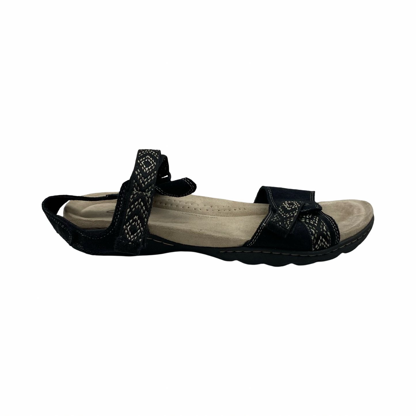 Sandals Flats By Clarks In Black, Size:9.5