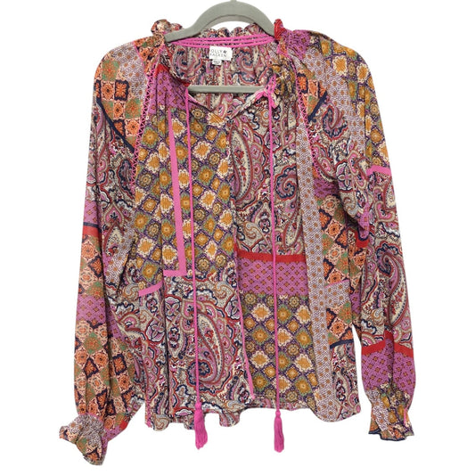 Blouse Ls By Molly Bracken In Pink & Purple, Size:S