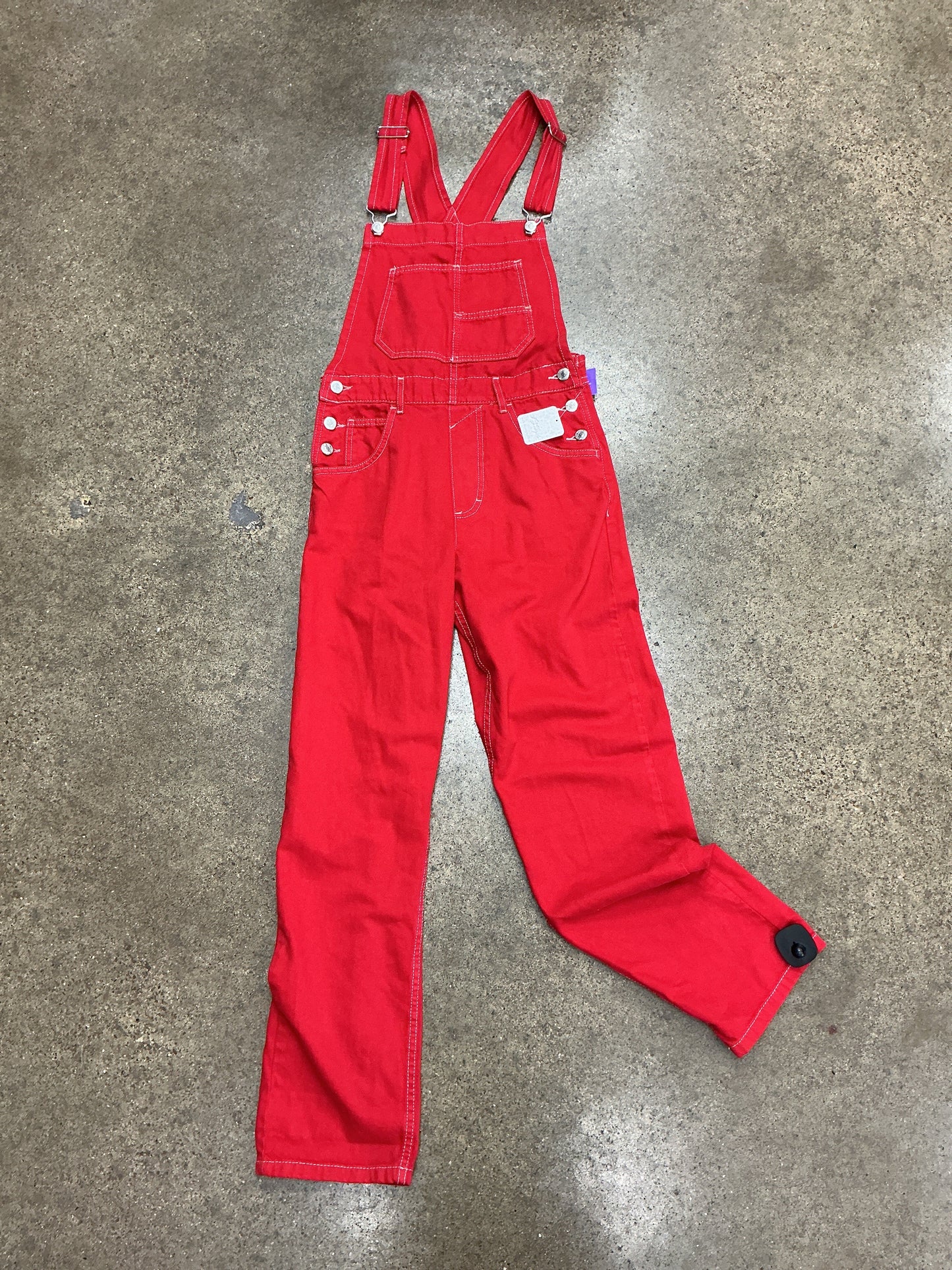 Overalls By We The Free In Red Denim, Size:Xs