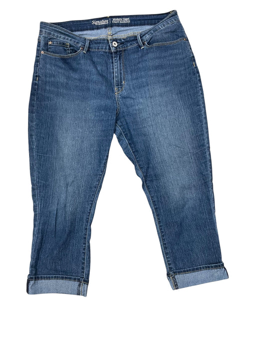 Jeans Cropped By Levis In Blue Denim, Size:16