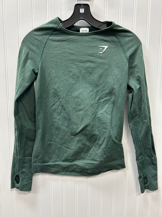 Athletic Top Ls Crewneck By Gym Shark In Green, Size:L