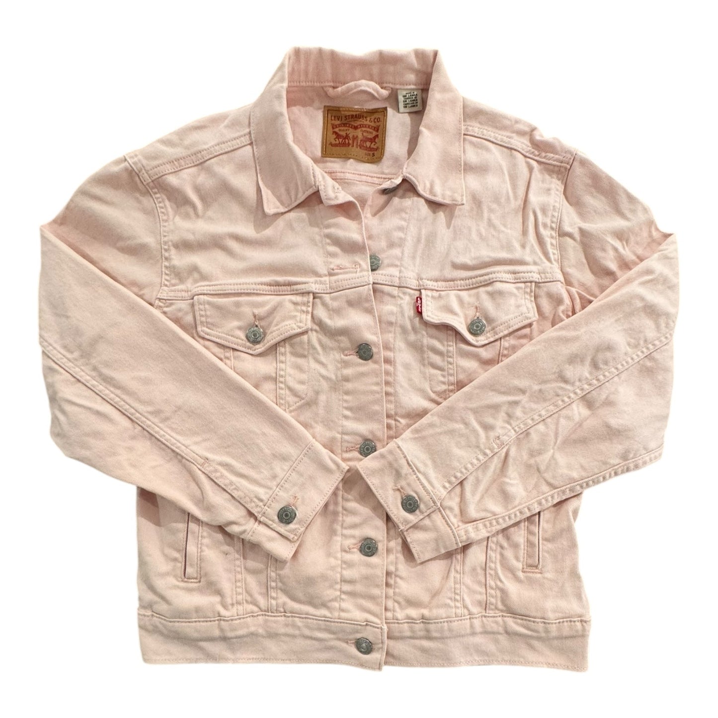 Jacket Denim By Levis In Pink, Size:S