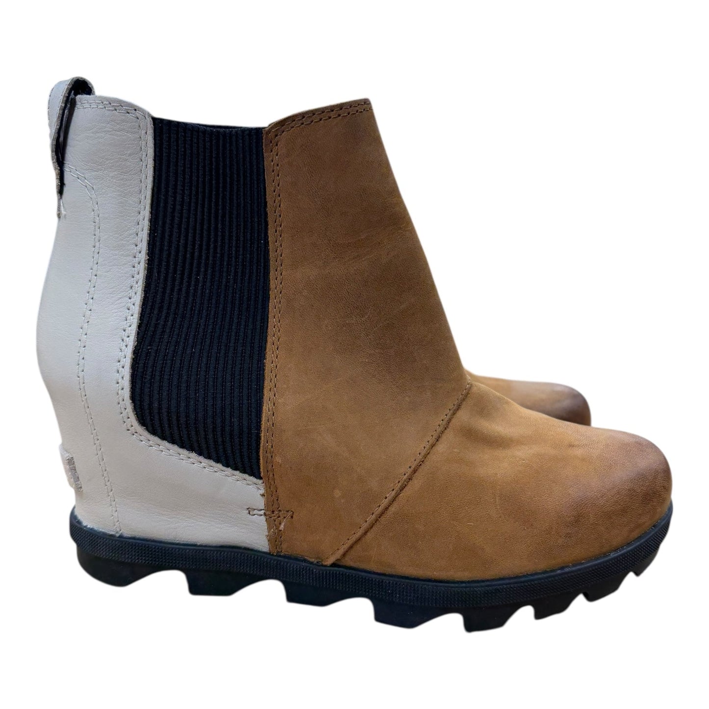 Boots Ankle Flats By Sorel In Brown & Cream, Size:8.5