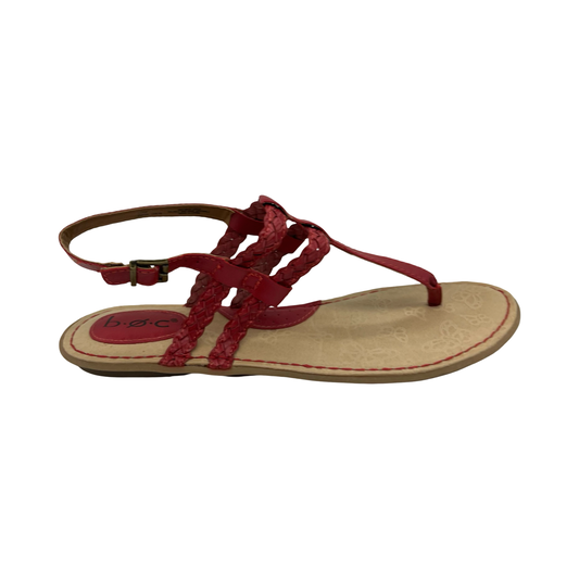 Sandals Flats By Boc In Red, Size:10