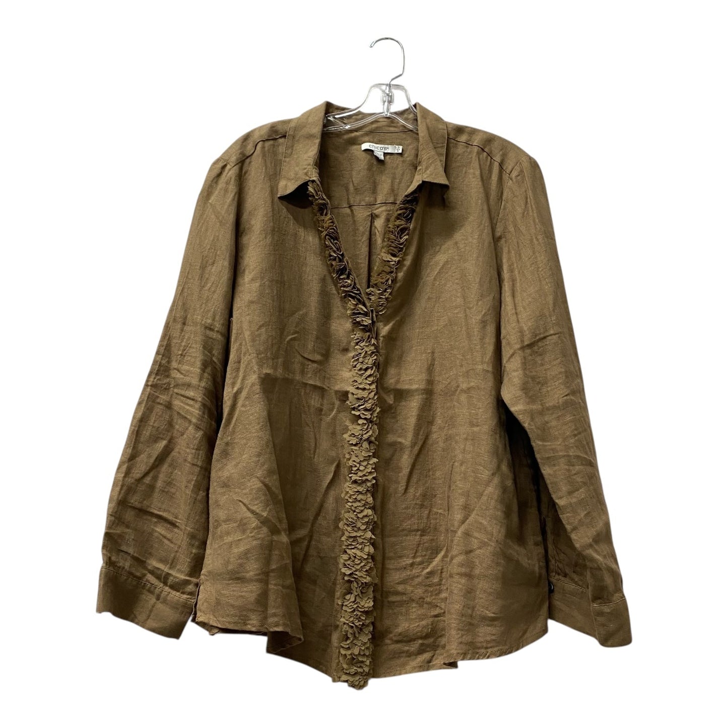 Blouse Ls By Chicos In Brown, Size:Xl