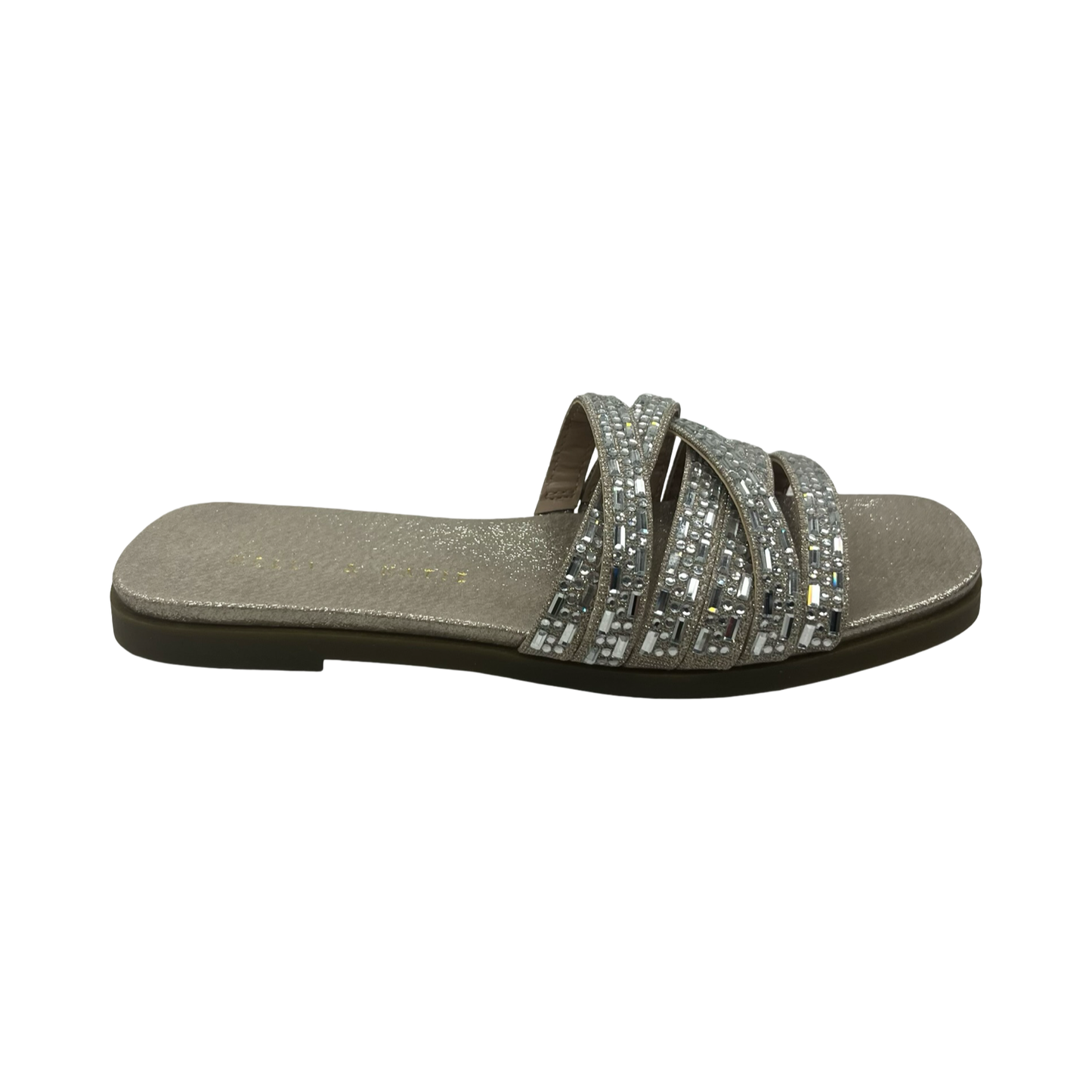 Sandals Flats By Kelly And Katie In Silver, Size:6