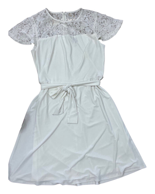 Dress Party Midi By Lauren By Ralph Lauren In White, Size:L