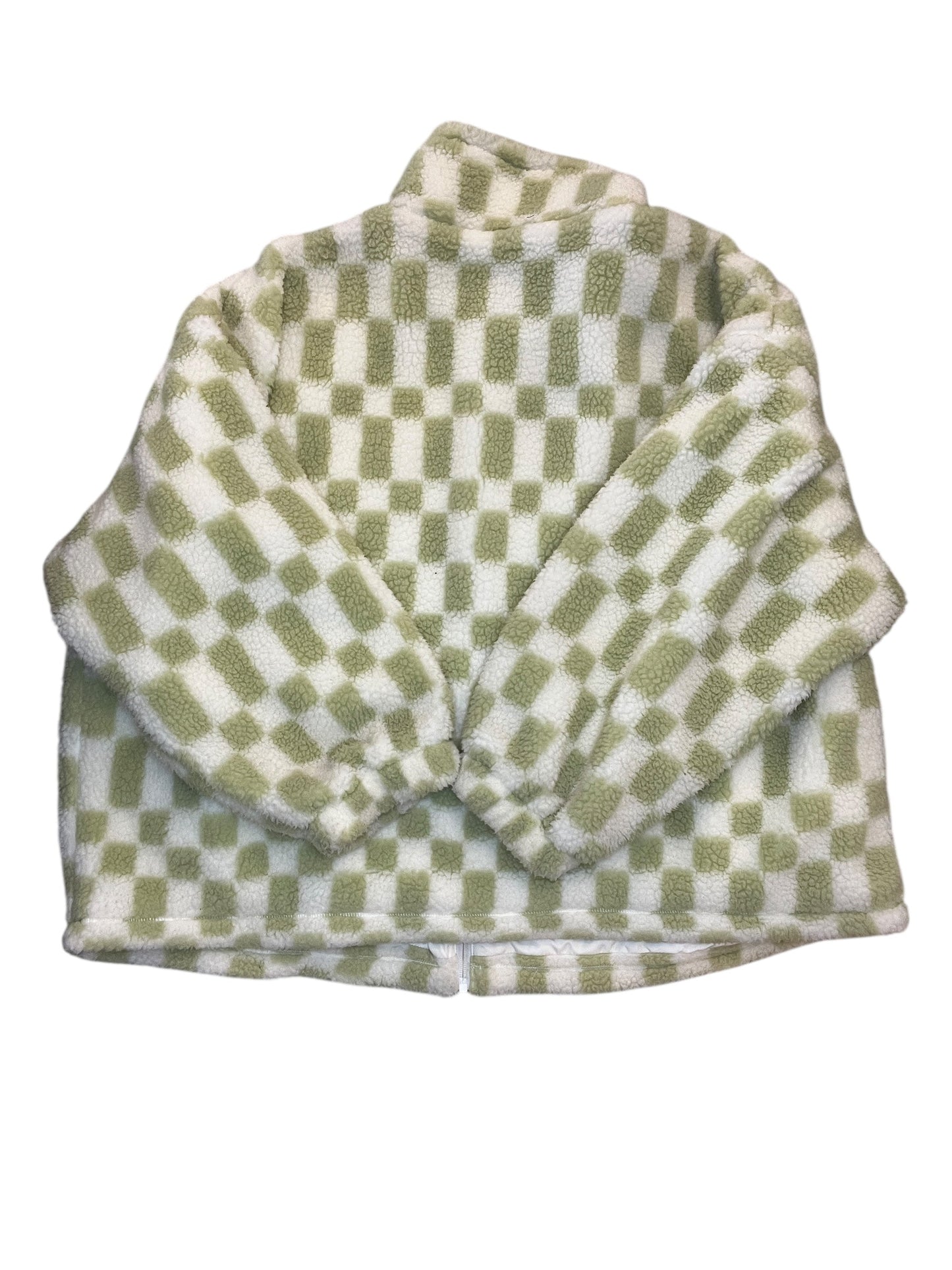 Jacket Faux Fur & Sherpa By A New Day In Green, Size:2X