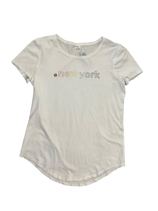 Athletic Top Ss By Lululemon In White, Size:S