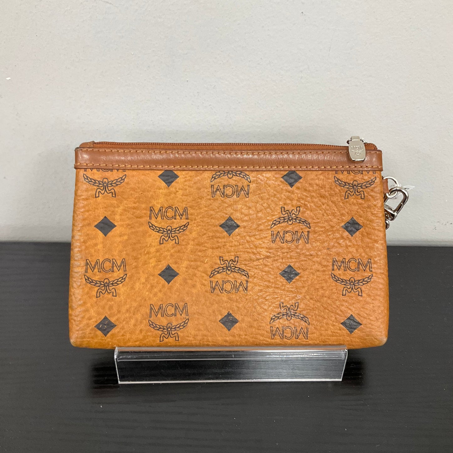 Wristlet Luxury Designer By Mcm In Brown, Size:Small