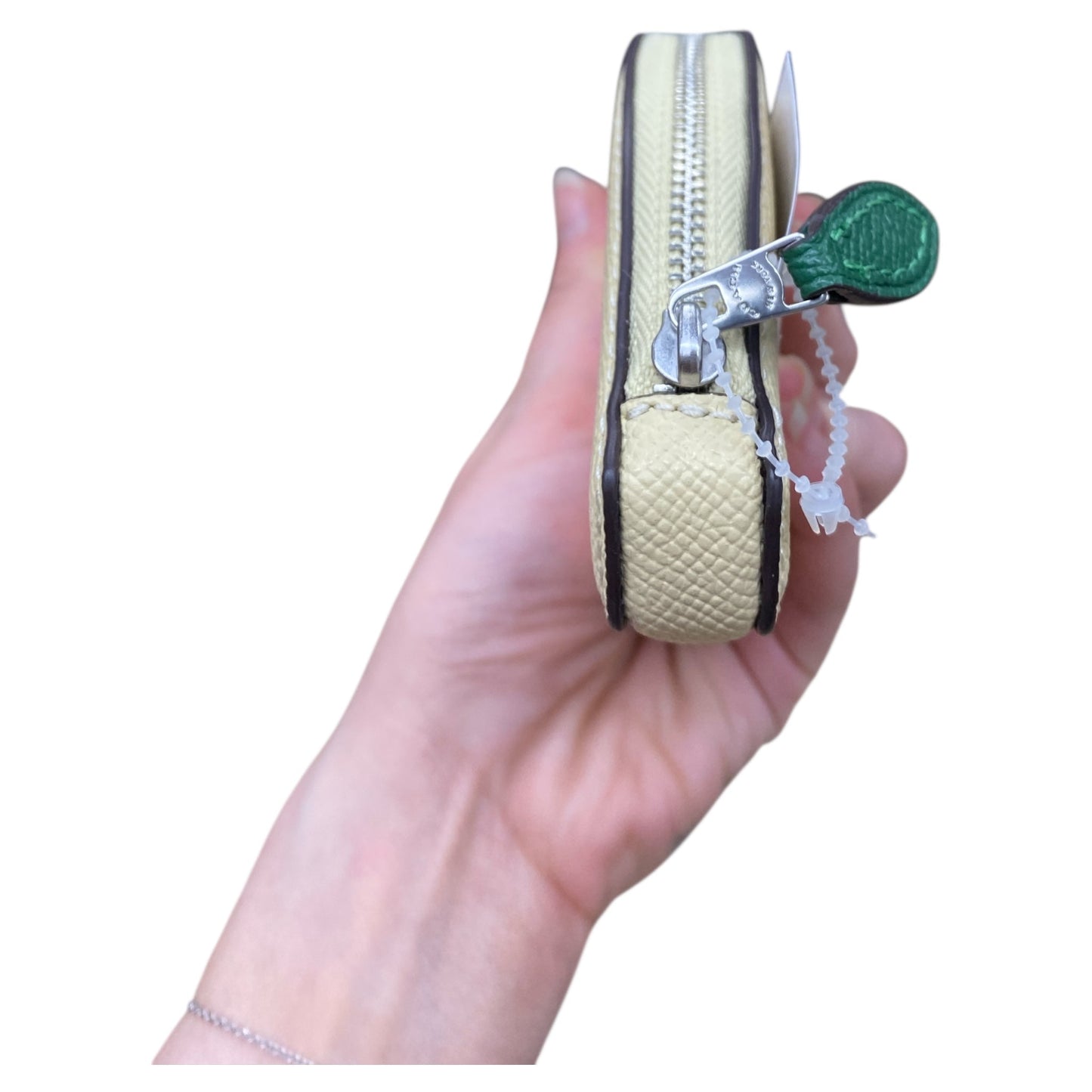 Coin Purse Designer By Coach In Beige, Size:Small