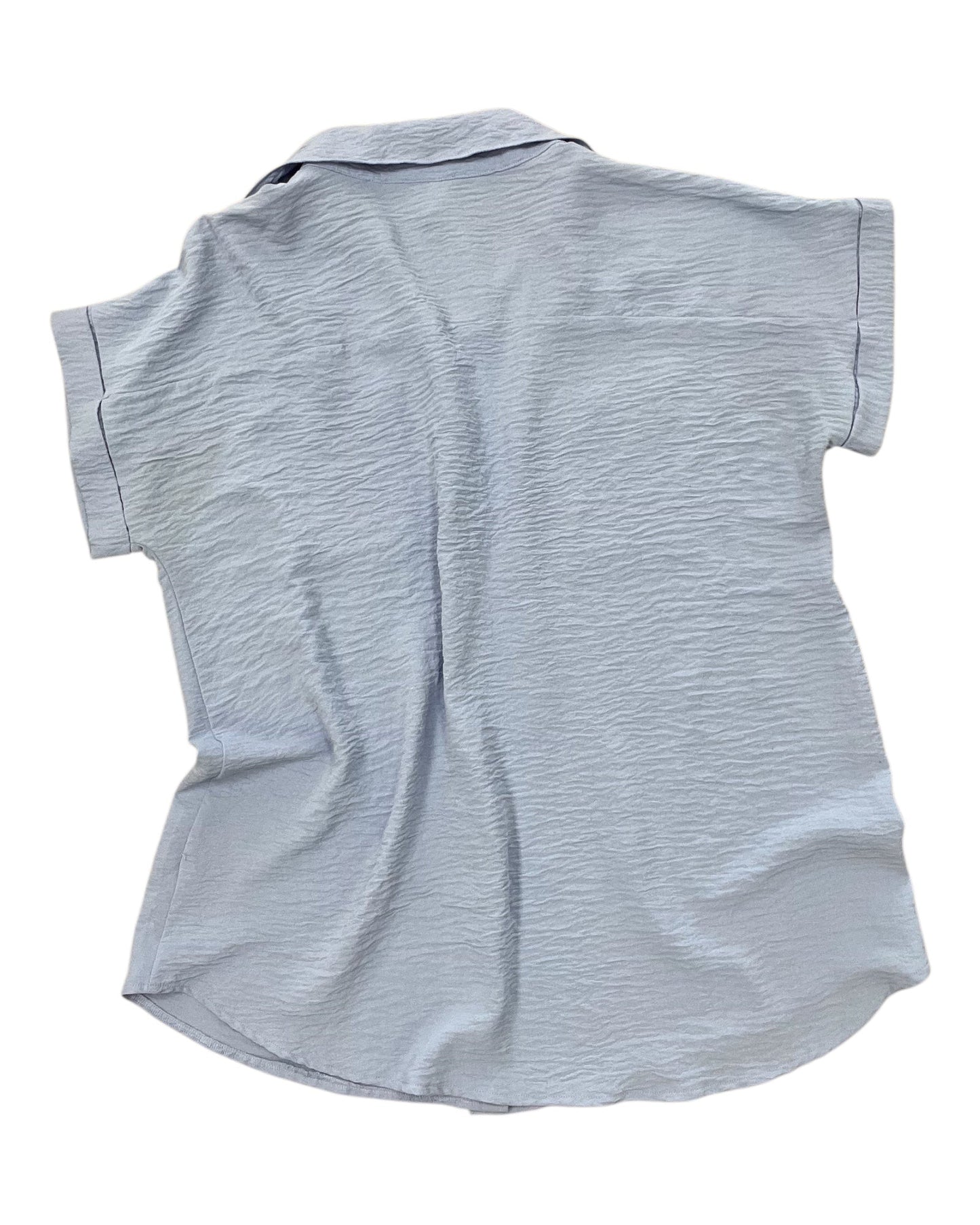 Blouse Ss By Zenana In Blue, Size:L